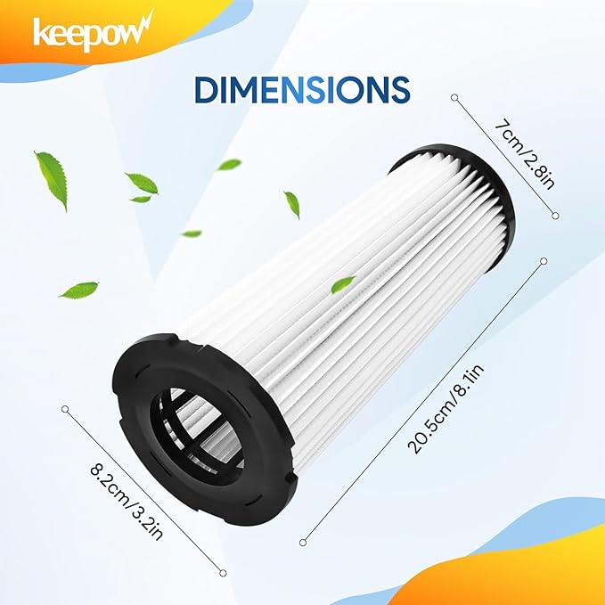 KEEPOW Filter Replacement for Dirt Devil, F1 Filter Compatible with Dirt Devil Featherlite Bagless Upright Vacuum, Parts# 2JC0280000, 3-JC0280-000, 2JC0360000 (2 Pack)