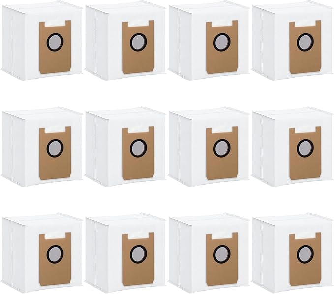 Dust Bags Compatible with AIRROBO T20+/ T25+/ T30+/ T25+C Robot Vacuum Cleaner Bags Disposable Replacement Vacuum Bag Airrobo Robot Vacuum Dust Bags Replacement Parts (12 Pack)