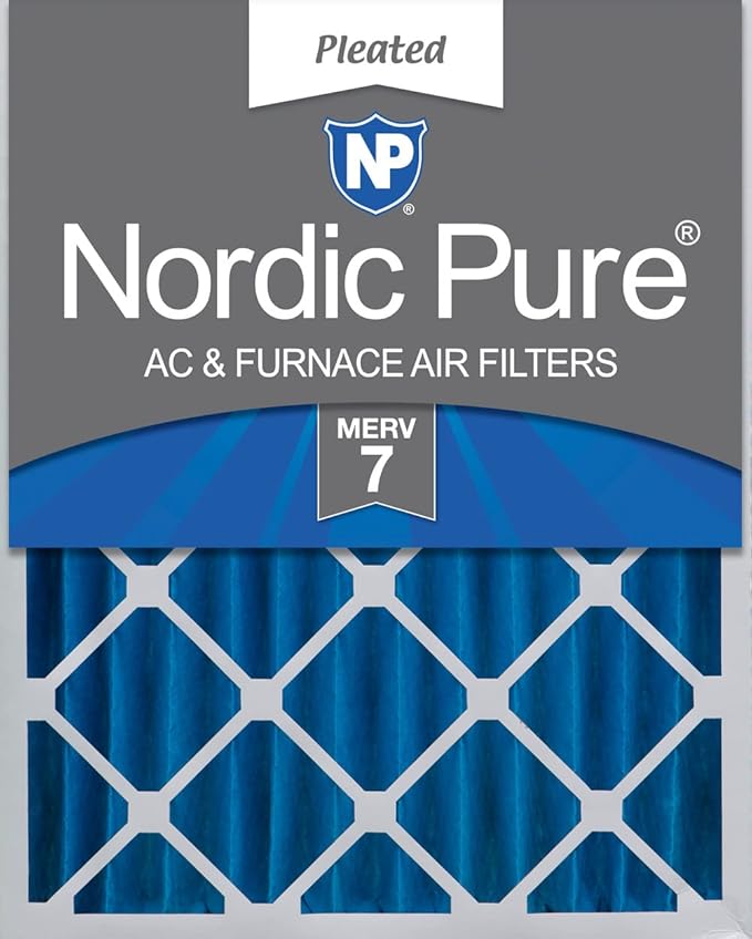 Nordic Pure 16x25x4 (15 1/2 x 24 1/2 x 3 5/8) Pleated MERV 7 Air Filter 1 Pack