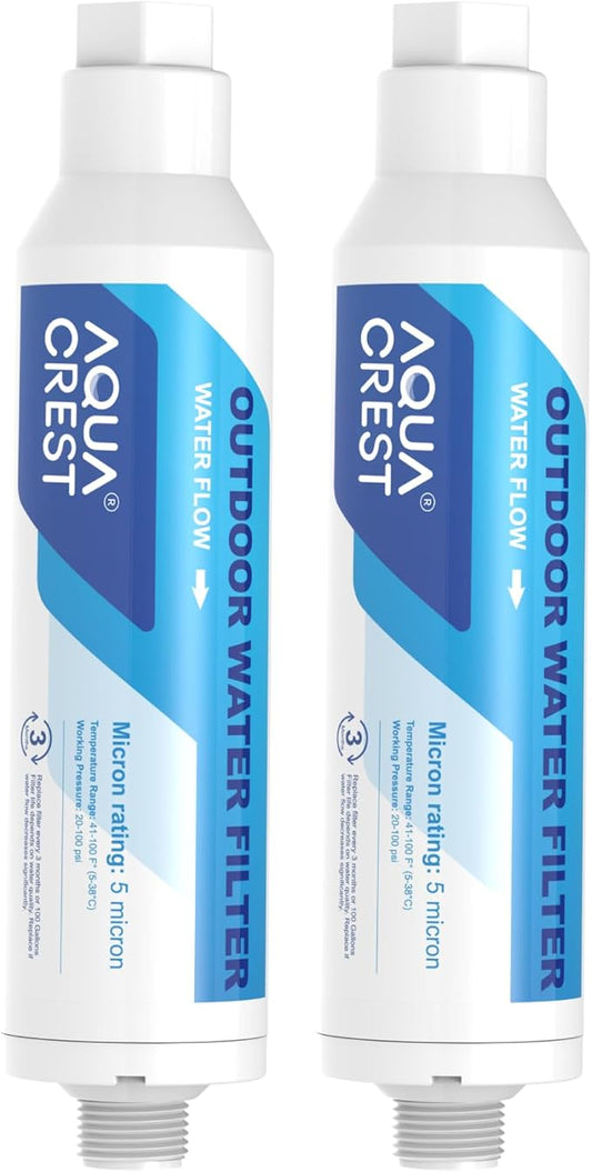 AQUACREST Inline Water Filter, Dedicated for Car Washing, Window & Yard Cleaning, Effectively Reduce Hard Water Spots, Soften Water, Upgraded Formula, Pack of 2