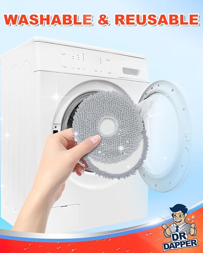 8 Pcs Replacement Mop Pads Compatible with iRobot Roomba Plus 405 Combo Robot 505 Combo Robot, Vacuum & Mop Replacement Parts Accessories Washable Reusable Mop Pads