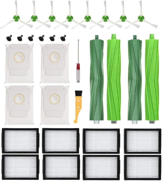 iRobot Roomba E Series i3+i7+i7+ i4+i4+ Accessories: Replacement Rubber Brushes, Filters, Edge-Sweeping Brushes, Dust & Dirt Disposal Bags