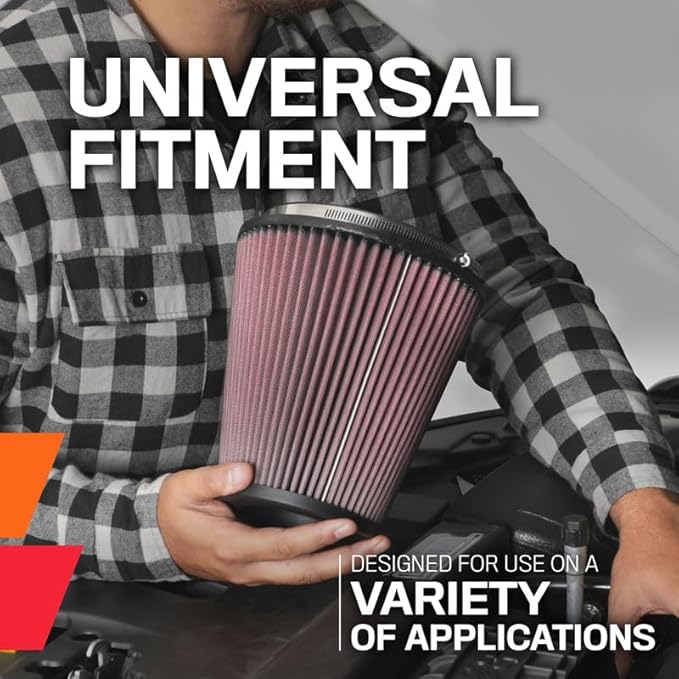 K&N High-Flow Original Lifetime Universal Clamp-On Air Filter: High Performance, Premium, Washable,: Flange Diameter: 3 In, Filter Height: 3 In, Flange Length: 1 In, Shape: Round Tapered, RU-5288