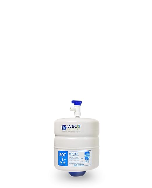 Pressurized RO Water Storage Tank with Stainless Steel Connection and Ball Valve - 0.5 Gal Total Capacity & appx. 0.3 Gal Usable Capacity (ROT-1-W)