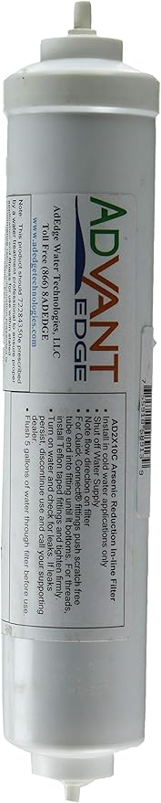 10-inch AdEdge AD2X10C Inline Filter Quick Connect- Reduces Arsenic (V) and (III)