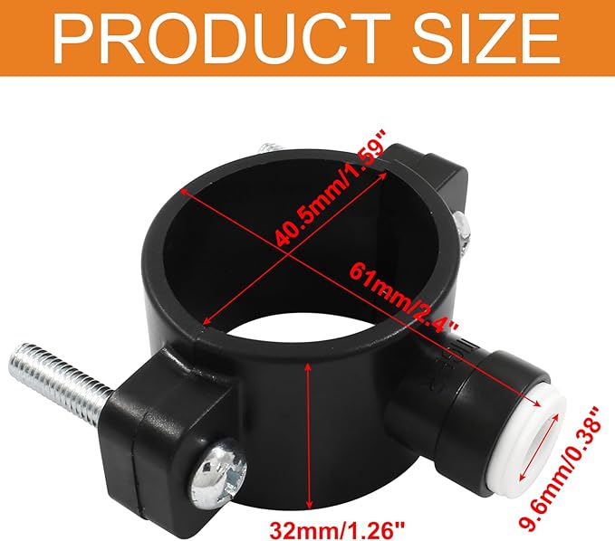 Drain Saddle Valve, 3/8" Plastic Quick Connect Water Filters Valve Clamp Hose Pipe Adapter for Under Sink Reverse Osmosis System