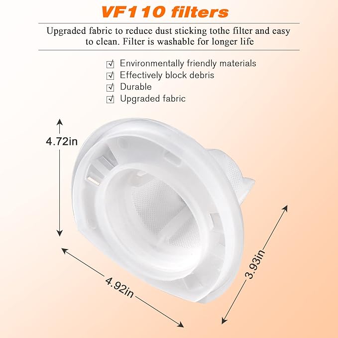 12 Pack VF110 Replacement Filter for Black and Decker Handheld Vacuum Filter Dustbuster Filter CHV1410L HHVI315JO Filter HHVI320JR CHV9610 CHV1210 CHV1510 HHVI315JO42 BDH2000L 90558113-01 by Blutoget
