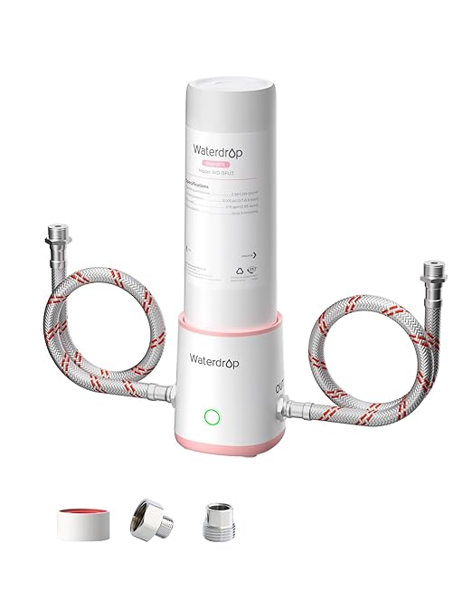 Waterdrop BFU3 Bathroom Sink Filter for Skincare, No Drilling Required, Time Reminder, Reduces Chlorine & Scale in Water, Reduces Skin Redness and Irritation, for Cold Water Supply Only