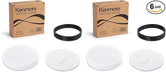 Kenmore KU1010 Pre-filters and Replacement Belt for Bagless Upright Vacuum Lightweight Cleaner DU1275, DU1040 (Pack of 2)