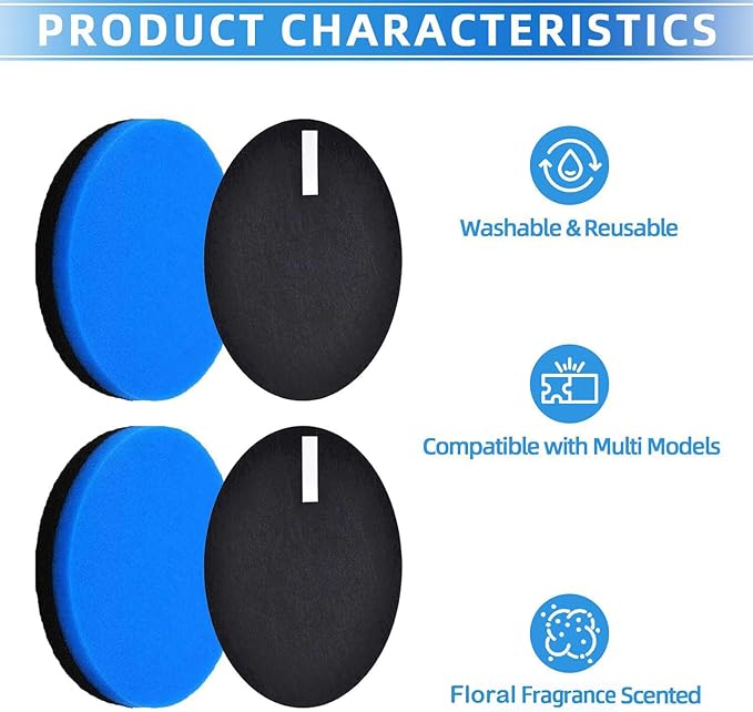 Style 12141 Scented Replacement Filter: for BISSELL Febreze 1214 Cleanview & PowerGlide Pet - Replacement Air Filters Odor Eliminator - 4 sets Long-Lasting Fragrance