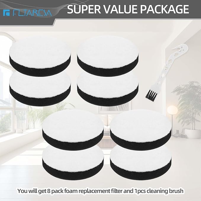 E0106 Air Speed Vacuum Filter for Eureka NEU100 NEU10AE4 NEU102 NEU10AE5 NEU10AE2 Compact Bagless Upright Vacuum Cleaner - 8 Pack Air Speed Foam Replacement Filters