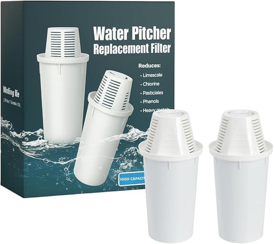 Nispira Water Filter Replacement Compatible with Nakii Aquaphor Water Pitcher Dispenser Removes Chlorine, Lead, Odor, Color Reduce Water Hardness, 2 Packs