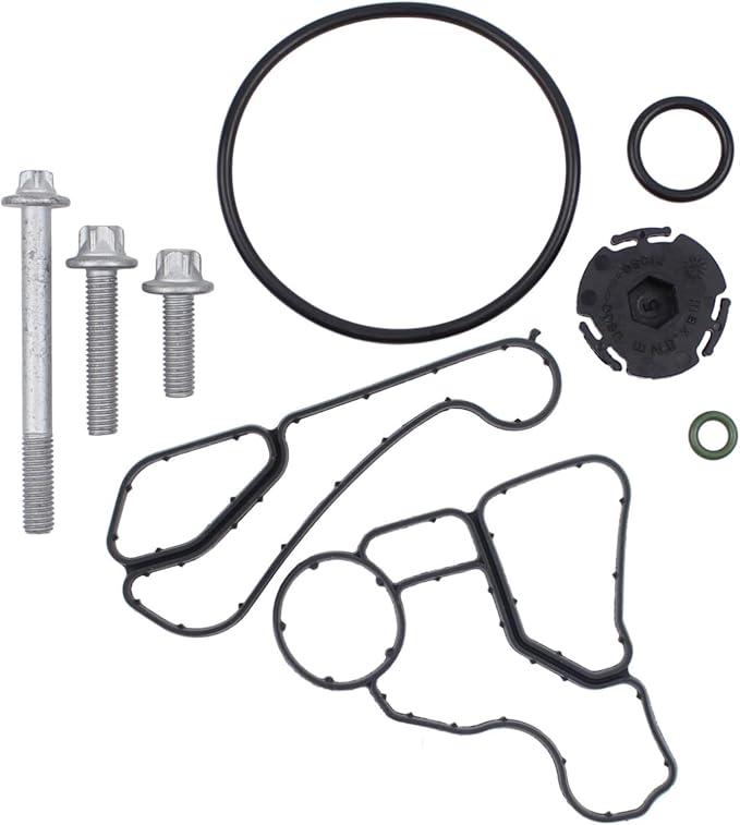 MOTOKU Engine Oil Filter with Engine Oil Filter Housing Gasket Bolts & Oil Cooler Seal Set for BMW 1 3 5 Series X1 X3 X4 X5 X6 128i 328i 320i 528i 535i Z4 E60 E90 E91 N26 N52 N54 N56