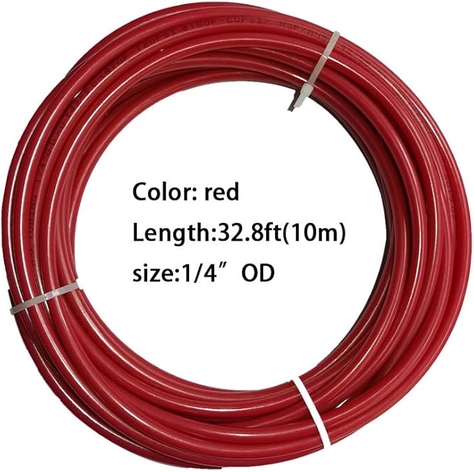 1/4 Inch Water Line, NSF Certified RO Tubing & Refrigerator Water Line - Polyethylene (PE) Flexible Tube for Ice Maker, Under Sink Filter, Reverse Osmosis System - 32.8 Ft yellow