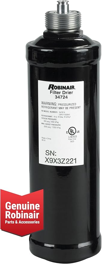 Robinair 34724 A/C Recycling Filter-Drier Spin-On Filter, Black