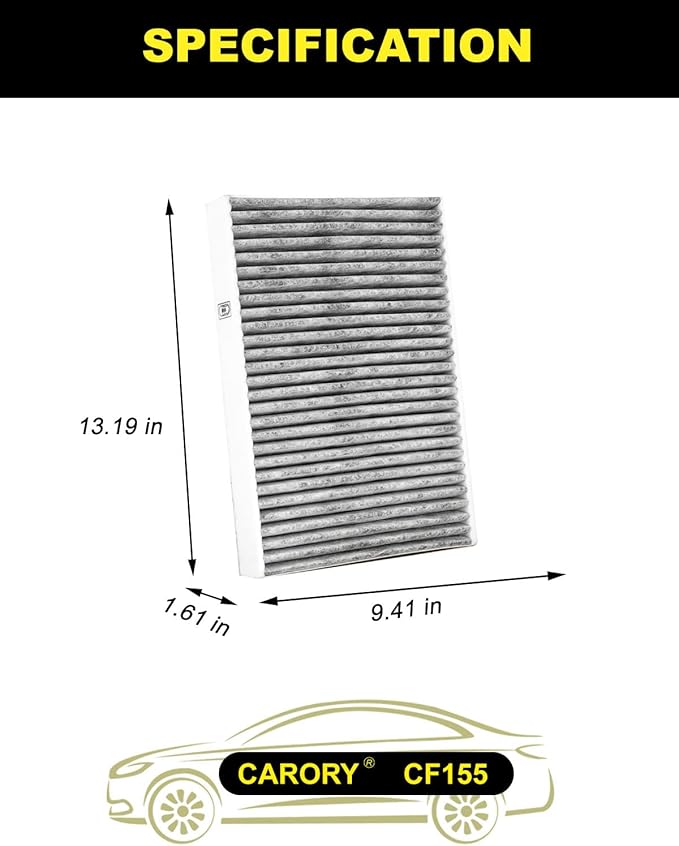 Cabin Air Filter w/Activated Carbon for Volvo XC60 (2018-2025), XC90 (2016-2026), S60, S90, V60, V90, V60/V90 CC, Polestar 1; OE# 31434971, 31407748, 31404469, 31407747, CF12155, CUK34003