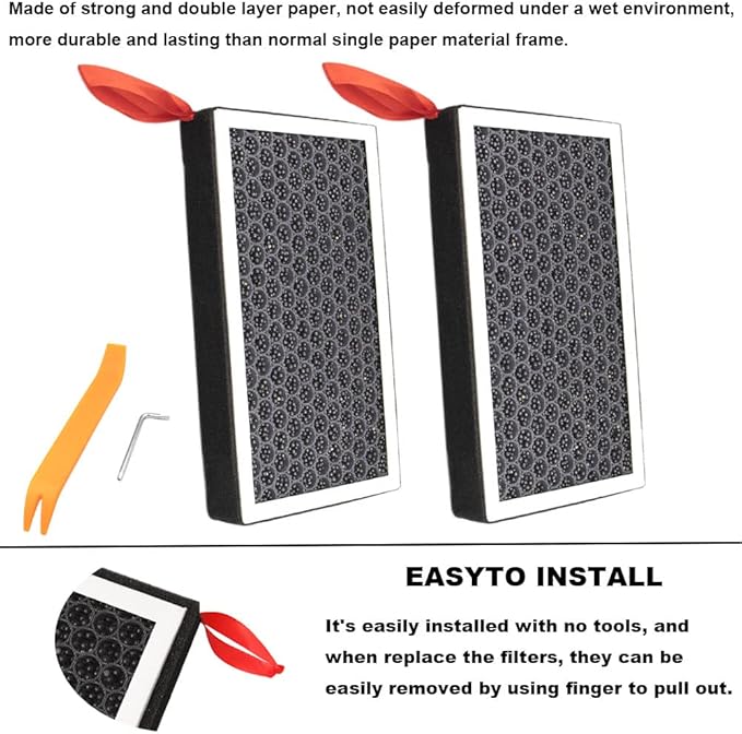 MOCW Replacement for Tesla Cabin Air Filter HEPA with Activated Carbon, Fit for Model 3 & Y Accessories 2016-2025, 2 Pack