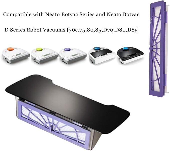 Hongfa Replacement for Neato Connected D7 Filters, 12pcs Neato BotVac D series Filters Compatible with Neato D80 7e 85 D3 D4 D5 D75 BotVac Connected Robot Vacuums