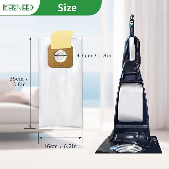 5 Pack Type A HEPA Vacuum Bags for Riccar Most Vibrance, R-Series, 2000/4000 Series & Simplicity Symmetry, S20EZM, 5000/6000 Series Upright Vacuum Cleaners, Part RAH-6/SAH-6