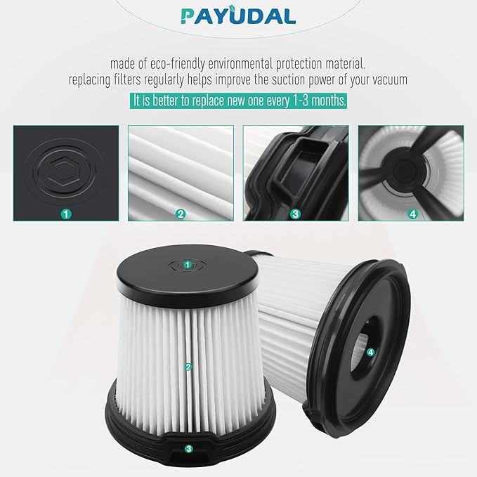 4 Pack IW3511 BU3521 HEPA Filter Replacement Part For Shark IW3511 IW1111 IW1120 Detect Pro Lightweight Cordless Stick Vacuum Cleaner. For Shark BU3523 Clean Empty Auto-Empty System Portable Handheld.