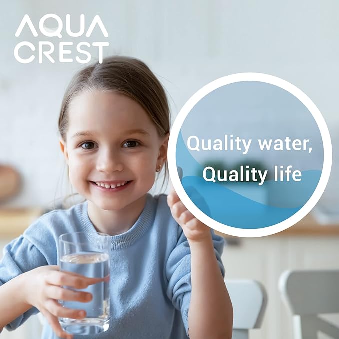 AQUA CREST FQROPF, FQSLF Under Sink Water Filter, Replacement for GE FQROPF, FQSLF, GXSV65R, GQSV65R, PXRQ15F, PNRQ15F, NSF 42 Certified (2 Pack), Model No.AQU-FF23-PF