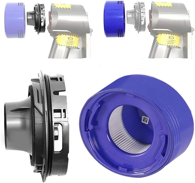 Motor Rear Cover & Rear Filter Kit Replacemnet for Dyson V7 V8 Vacuum Cleaner Accessories, 1 Rear Cover, 1 Rear Filter