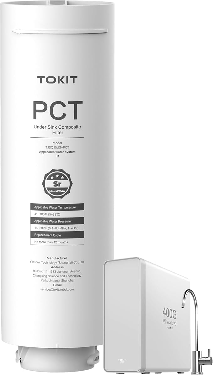 TOKIT PCT Replacement Filter for U1, NSF/ANSI 58 Certified, Reduce TDS, Replacement for U1 Reverse Osmosis System Water Filter, 12-Month Lifetime