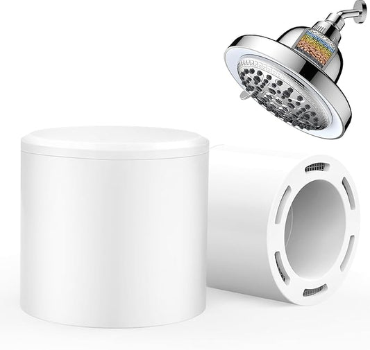 FEELSO 2 Pack Multi-Stage Shower Filter Replacement Cartridge, Water Softener Filters for Hard Water Remove Chlorine and Harmful Substances