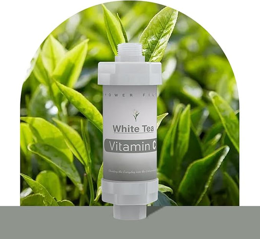 Shower Head Filter for Hard Water Bathroom Accessories Water Filter Vitamin C Replacement Cartridge Remove Chlorine Fluoride Heavy Metals Improves Skin Condition Protects Hair White Tea Scent