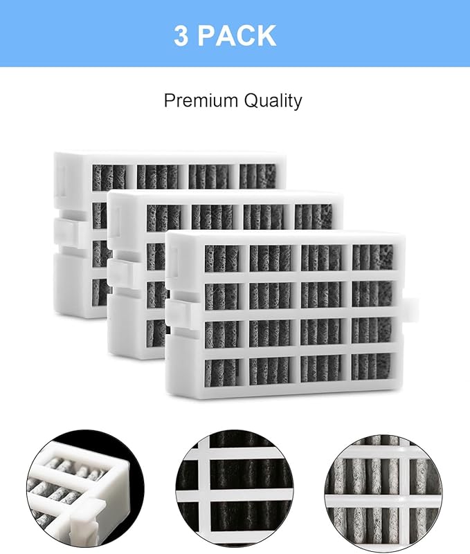 W10311524 Refrigerator Air Filter Replacement Compatible With Whirlpool, AIR1, Maytag, Jenn-Air, Kitchenaid, Kenmore, Fresh Flow Refrigerator Air Filter, 3 PACK