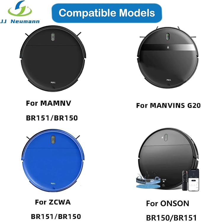 Replacement Parts for MAMNV BR150/BR151, for Kilgone G20, ZCWA BR150/BR151, for MANVINS G20, for ONSON BR150/BR151, for GTTVO BR150/BR151 Robot Vacuum Cleaner Accessories