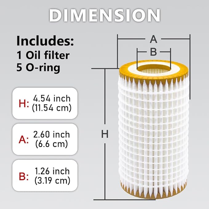 Oil Filter Fits Select Mercedes-Benz C240 E320 C230 C300 C320 C350 E350 E500 Gl450 Sl500 Metal Free, Direct Replacement for OE 0001802609