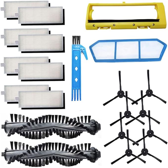 Replacement Accessories kit for ILIFE A4s Robot Vacuum Cleaner Parts, Main Brush Hepa Filters Side Main Roller Brush Cover
