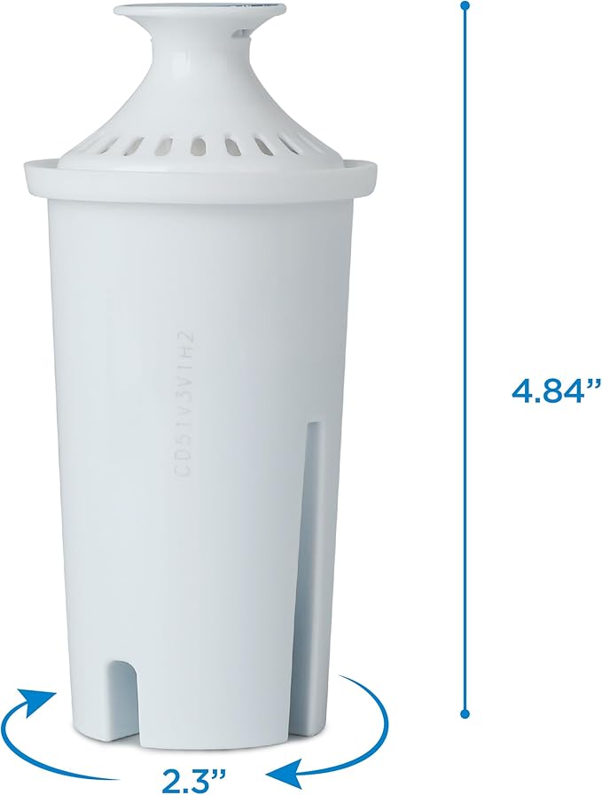 Commercial Cool Water Filter Replacements, Replacement Water Filters for Standard Brita Pitcher, Lasts Up To 60 Gallons, NSF Certified, CCWFB6, White, 6-Pack