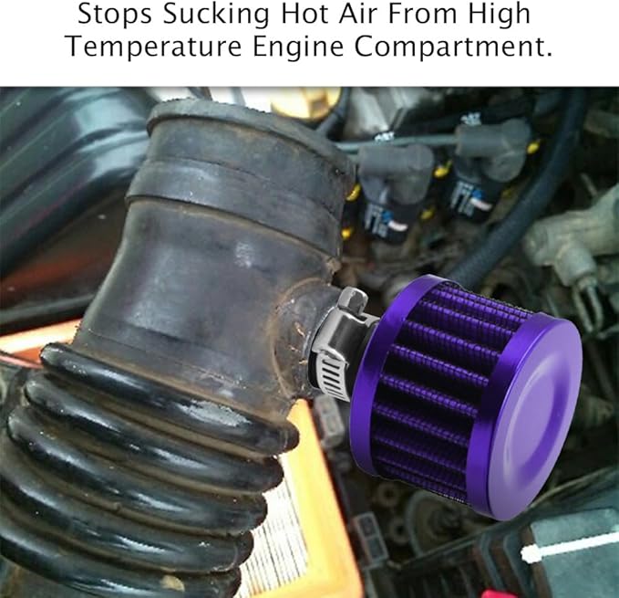 Breather Filter, Air Filter Valve Cover Breather, 12mm Mini Air Filter Vent Crankcase Breather, Air Filters Cold Air Intake Filter Breather, Car Accessories Universal for Car, Motorcycle