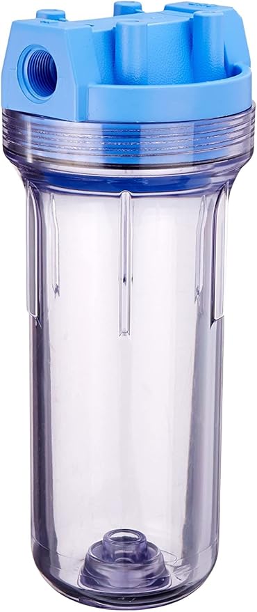 Pentair Pentek 150072 Traditional Standard Filter Housing, 3/4" NPT #10 Clear Water Filter Housing with Mounting Cap, 10-Inch, Blue/Clear