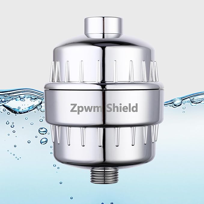 21stage shower filter. Suitable for hard water. Universal high-flow shower head filter removes chlorine, impurities, fluoride, heavy metals and odors Improve your skin, hair and nail condition, chrome