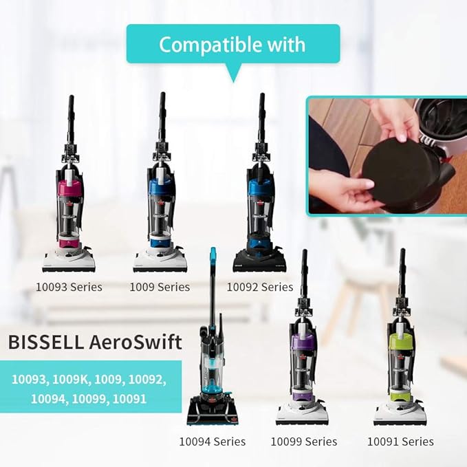 KEEPOW Vacuum Filters Replacement Parts Compatible with Bissell Cleanview Pet Vacuum 2252 2254 3836, Compare to Parts # 12141 & 1601972 (4+2)