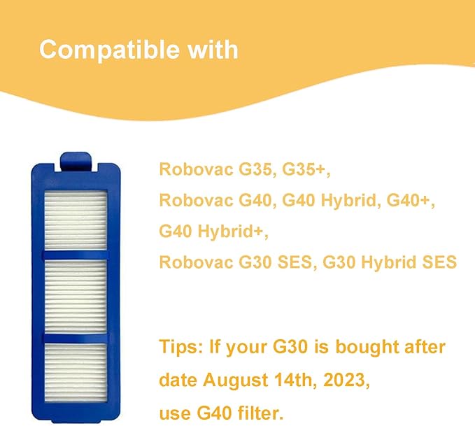 Replacement Parts Filter Compatible with eufy RoboVac G35, G35+, G40, G40 Hybrid, G40+, G40 Hybrid+, G30 SES, G30 Hybrid SES Robot Vacuum Cleaner Accessory, 3-Pack Filter