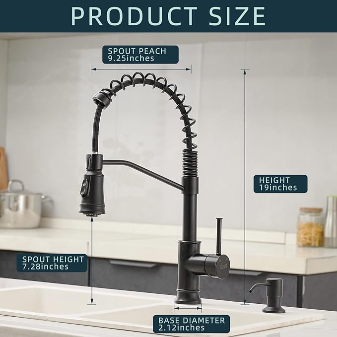 GIMILI Matte Black Touchless Kitchen Sink Faucet with Pull Down Sprayer, Motion Sensor Smart Activated Hands-Free Single Handle Kitchen Faucet
