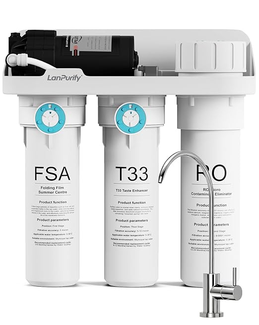 ROWF- 05 Reverse Osmosis Water Filter,450G Tankless RO Water Filtration System, 7-Stage Undersink RO System with NSF/ANSI 58 Certified, 2:1 Pure to Drain, Requires Power Outlet