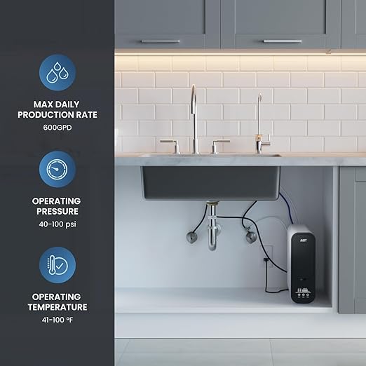Mist- Reverse Osmosis Water Filter, Under Sink Water Filtration, Tankless RO System, 2:1 Pure to Drain Reduces TDS, 600 GPD, Smart Visual Display, IAPMO Certified, Undersink System