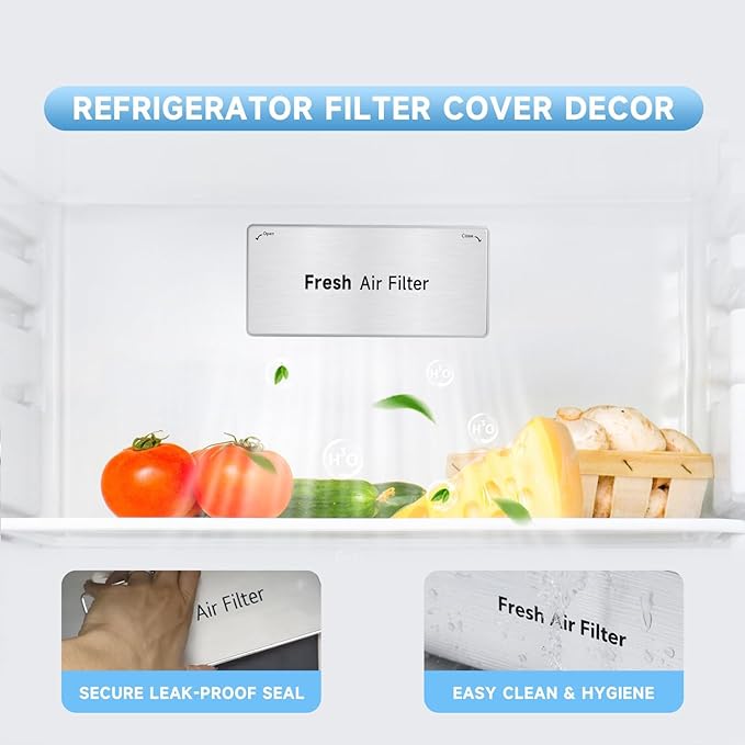Refrigerator Fresh Air Filter Cover Decor Replace#: ADQ75493301 Compatible with LG ThinQ LRMVS3006S LRMDS3006S LLMXS3006S LRMDS3006D LRMVC2306S LRFDS3016S LRFVC2406S LRFXC2416S LRFXC2406D