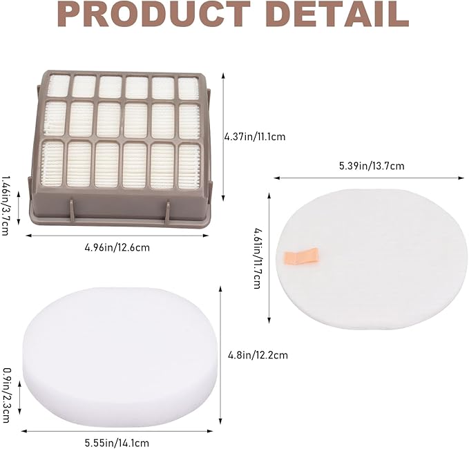 Vacuum Filters Replacement for Shark NV60 NV70 NV70 26 NV71 NV80 NVC80C NV80 26 NV90 NV95 UV420 NV90 26 Navigator Professional Upright Vacuum,2 HEPA Filter, 4 Foam & 4 Faux Felt Filters # XFF80 XHF80