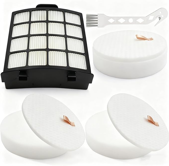 AZ2002 Replacement filter Compatible with Shark Vertex DuoClean PowerFin Upright Vacuum AZ2000, AZ2000W, AZ2002.Compare to Part # XHFAZ2000, XFFKAZ2000 (1 Post-Motor Filter+3 Foam & Felt Filters)