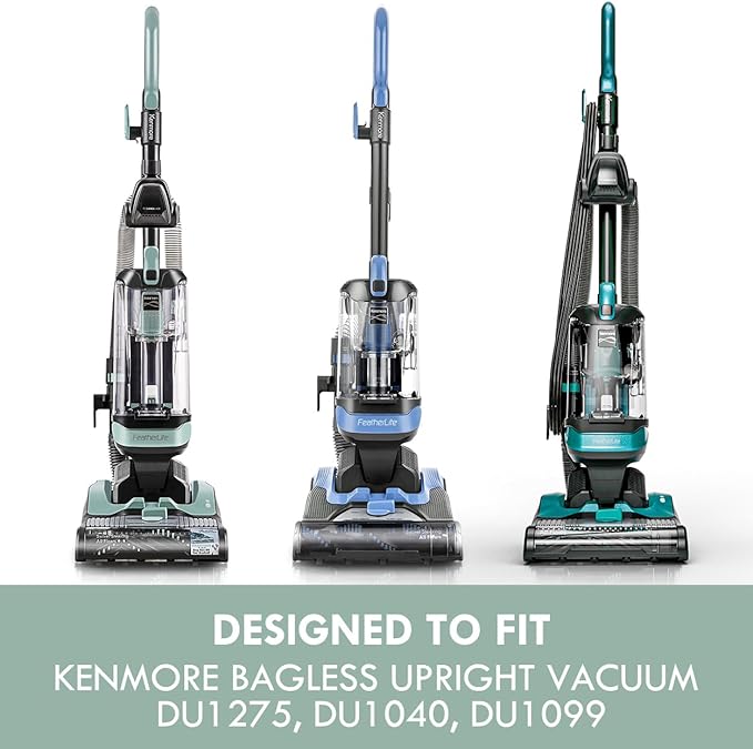Kenmore KU1010 Pre-filters and Replacement Belt for Bagless Upright Vacuum Lightweight Cleaner DU1275, DU1040 (Pack of 2)
