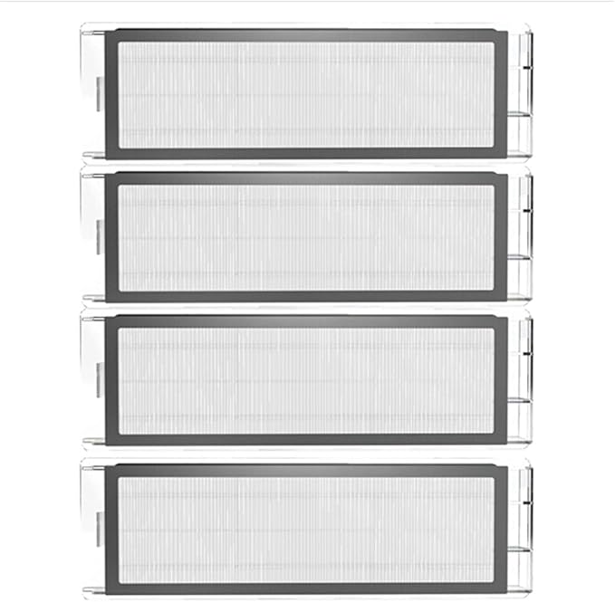 xcivi Replacement Parts Kit S6 HEPA Filters, Side Brushes and Rolling Brush Compatible with Xiaomi MiJia1 1S Roborock S6 S50 Max S51 S55 S5 E20 E25 C10 T6 T60 T65 Robot Vacuum Cleaner (4 HEPA Filters)