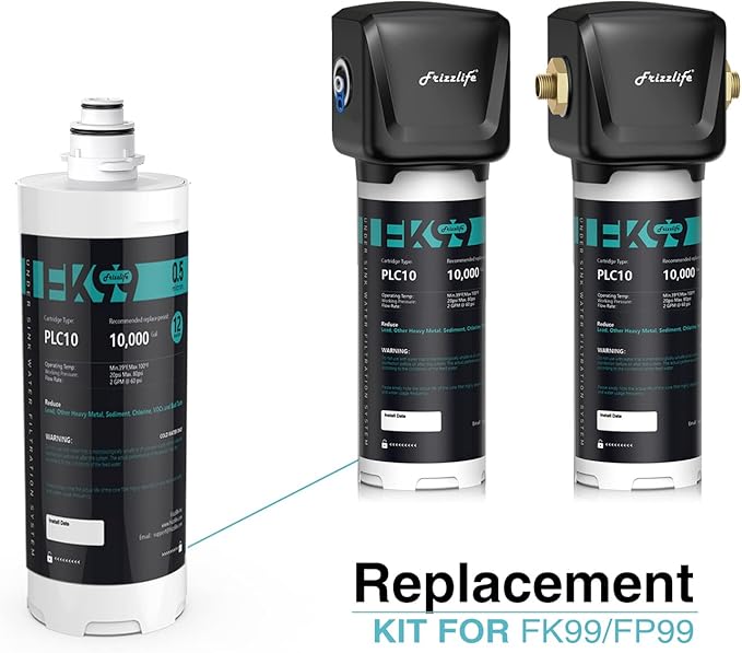 Frizzlife FK-HF Replacement Cartridge with Filter Loaded - for FK99 Under Sink Water Filter System
