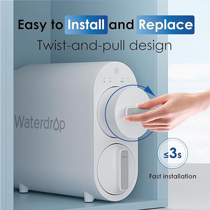 Waterdrop G2-2CFRO Filter, Replacement for G2 Reverse Osmosis System, 2-year Lifetime, Pack of 2 G2CF Filters and 1 G2MRO Filter, Reduce PFAS