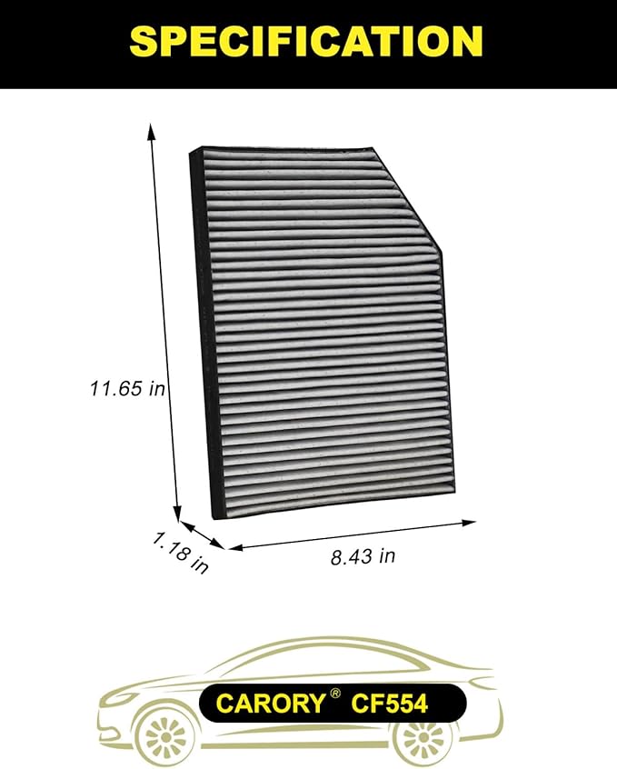 Cabin Air Filter w/Activated Carbon for BMW 230i (2022-2024), 330e (2021-2024), 430i (2021-2024), M2 (2023-2024), M340i (2020-2024), X3 (2018-2024), OE# 64119382886, CF12553